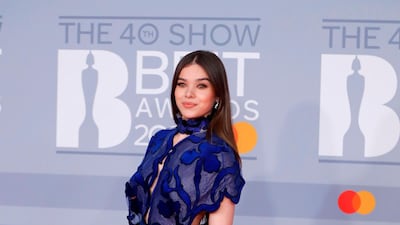 Hailee Steinfeld arrives at the Brit Awards 2020 at The O2 Arena on Tuesday, February 18, 2020 in London, England. AP