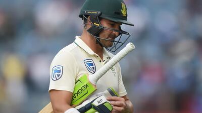 South Africa's Dean Elgar was part of a Proteas team beaten by an innings and 137 runs in the second Test at Pune. AFP