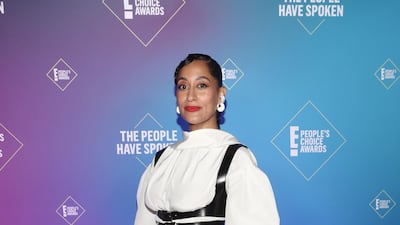 Tracee Ellis Ross, in Alexander McQueen, attends the E! People's Choice Awards held at the Barker Hangar in Santa Monica, California, and broadcast on Sunday, November 15, 2020. Getty Images