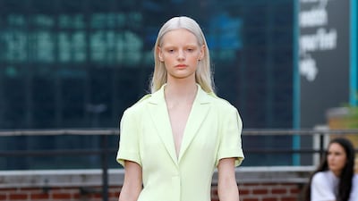 A model walks the runway for Jonathan Simkhai during New York Fashion Week September 2019. Photo: JP Yim / Getty Images for NYFW: The Shows / AFP