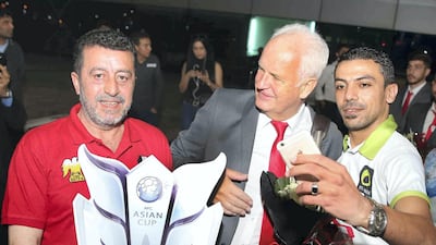 There was a relaxed atmosphere as Syria's players were welcomed to Sharjah,