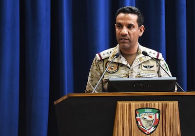 Spokesman for the Arab Coalition Forces, Colonel Turki Al Malki, said the Saudi navy destroyed two Houthi explosive boats, on September 30, 2018. AFP