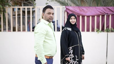 Shagufta Usman and her husband Usman Shaikh survived an accident that killed two children of a family friend. Reem Mohammed / The National