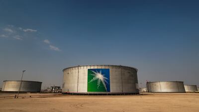 Oil tanks at the Saudi Aramco oil facility in Abqaiq. Reuters