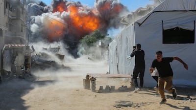 An Israeli attack targets Gaza city. Getty Images