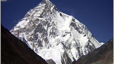 The peak of K-2, the world's second highest mountain.