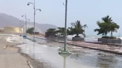 Roads in Fujairah and Sharjah were closed due to flooding caused by high waves. Courtesy Fujairah Municipality