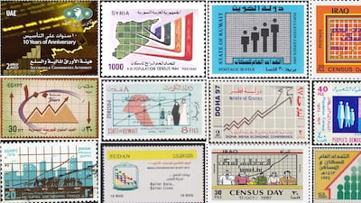A range of stamps from the Middle East and North Africa.