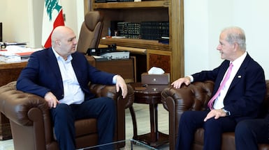 Lebanese President Joseph Aoun with US ambassador to Lebanon, Michel Isaa, at Baabda Palace. Photo: Lebanese presidency / X