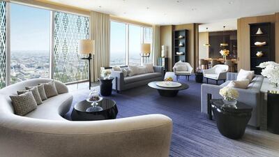 State Suite living room at Four Seasons Hotel Kuwait. Courtesy Four Seasons Hotel Kuwait