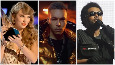 Taylor Swift, Wegz and The Weeknd were the top artists on Spotify in the UAE and the region. Photo: AFP, YouTube, EPA
