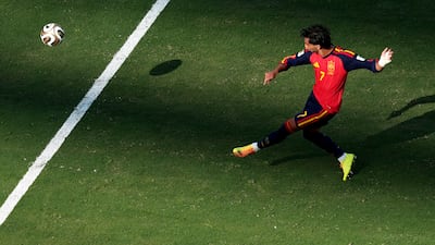 Ferran Torres scores for Spain. Reuters