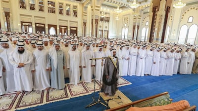 After Friday prayers, Sheikh Mohammed bin Rashid, Vice President and Ruler of Dubai, led the funeral prayers for Lt Gen Khamis Mattar Al Mazeina. Wam