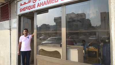 Zaheer Ahamed is the owner of Shefique Ahamed Laundry off Muroor Road, Abu Dhabi. Ravindranath K / The National.