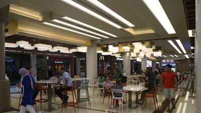 The new food court, located on the overhead bridge that connects the two ends of the mall, opened on March 22. Ravindranath K / The National