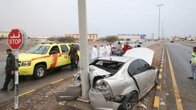 Ras Al Khaimah Police responded to 67 traffic accident due to rain. Courtesy RAK Police