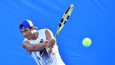 Rafael Nadal during a practice session at the Queensland Tennis Centre, shortly before announcing his withdrawal from the Brisbane International. EPA