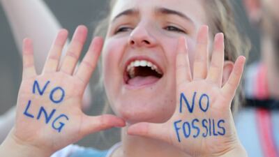 A climate activist at the Cop27 summit. EPA