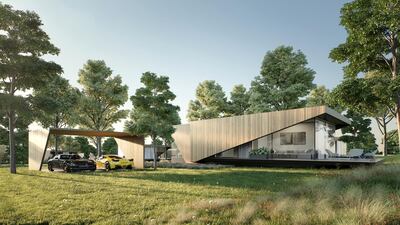 A countryside residence set slightly back from the track.