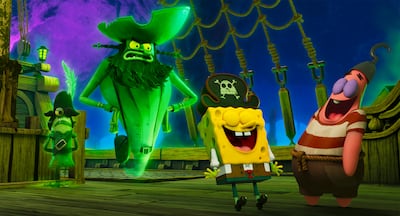 The Flying Dutchman, left, voiced by Mark Hamill, is the film's villain. Photo: Paramount