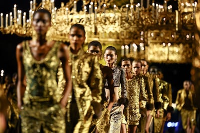 Anthony Vaccarello's spring/summer 2027 show was his final one for Saint Laurent. Reuters