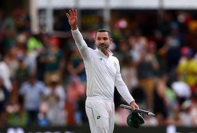 South Africa's Dean Elgar celebrates after winning the match. Reuters