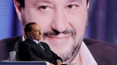 Silvio Berlusconi is barred from standing in the elections this year due to a tax fraud conviction but is not far from the front line. AP Photo/Andrew Medichini