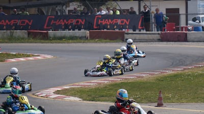Rashid Al Dhaheri during his karting days, competing at South Garda. Photo: Rashid Al Dhaheri