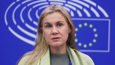 European Commissioner for Energy Kadri Simson speaks during a press conference on gas prices in Strasbourg, France. EPA