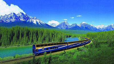 The Rocky Mountaineer train tours the Canadian Rockies, including Morant’s Curve near Lake Louise, Alberta. Courtesy Dnata