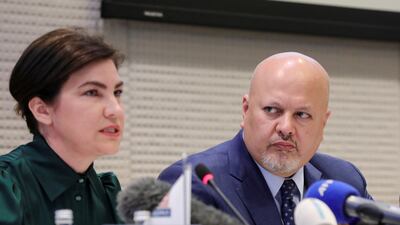 Prosecutor Karim Khan istens as Ukraine's top prosecutor Iryna Venediktova reveals 15,000 war crimes have been identified. Reuters