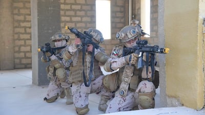 Troops simulated battle scenarios in built-up environments.
