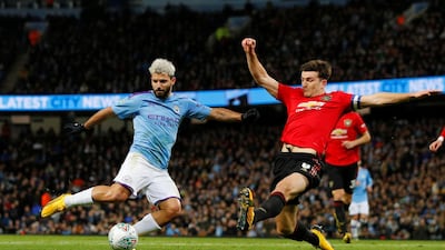 Manchester City's Sergio Aguero misses a chance to score. Reuters