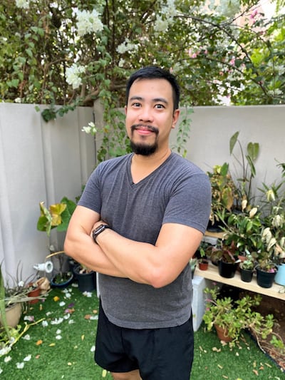 Abu Dhabi resident Harly Sabater moved from an apartment to a villa so he could have a garden. Supplied