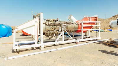 The process works via a jet engine composite system that releases a high-velocity stream of aerosol particles into the atmosphere to encourage development of rain clouds.
