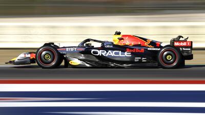 Max Verstappen on track during practice ahead of the F1 Grand Prix of USA. Getty