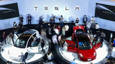 The Tesla Model Y and Model 3 were unveiled at the company's official launch event in Bangkok in December. Reuters
