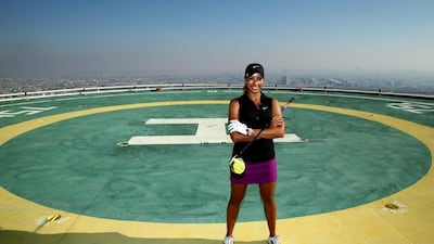 Cheyenne Woods spent time at the helipad on top of the Burj Al Arab Hotel after her second round of the Omega Dubai Ladies Masters on the Majlis Course at the Emirates Golf Club. Warren Little / Getty Images
