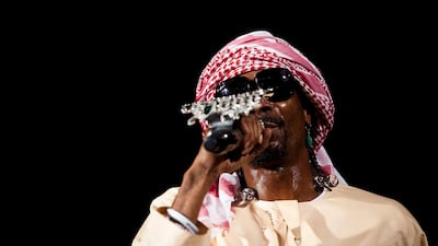 American hip-hop artist Snoop Dogg performs at Yas Arena in Abu Dhabi on Friday May 6, 2011. Andrew Henderson / The National