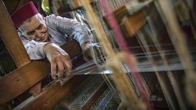 Ouazzani has been weaving for 63 years. AFP