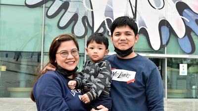 Ronald Benson from the Philippines and his wife and son enjoy a visit to the aquarium and maritime museum during the long weekend.