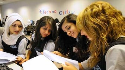 Pupils at Al Shorouq Private School in Dubai particapte in a IT workshop. Private eduction is becoming a rising force in the emirate.