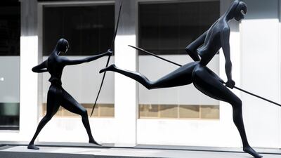 With The Warriors, Signorini sought to bring the past into the present, sculpting the ancient forms in such a way that they look modern Reem Mohammed / The National