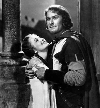 Errol Flynn and Olivia de Havilland in 'The Adventures of Robin Hood' (1938). IMDB