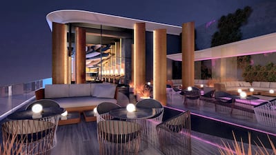 Rendering of an outdoor terrace area at the new Akira Back restaurant