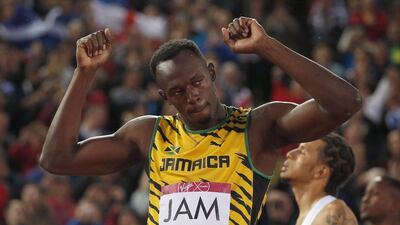Usain Bolt of Jamaica shown before the 4x100-metre relay on Saturday at the Commonwealth Games. Phil Noble / Reuters