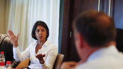 Ambareen Musa, the chief exective of souqalmal.com, during a recent roundtable discussion. Sarah Dea / The National