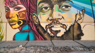 A mural by Tony Martin, known by his artist name Toons One, at Marsa Mina in Abu Dhabi. All photos: Victor Besa / The National