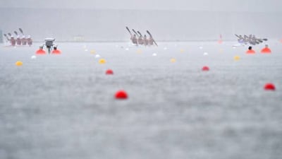 Funding for climate can be similar to the funding that goes into professional sports training. Seen here, the 500 metres women's kayak final at the Tokyo 2020 Olympic Games in August 2021. AFP