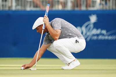 Bryson DeChambeau lines up a putt at the Sony Open in Hawaii. Reuters